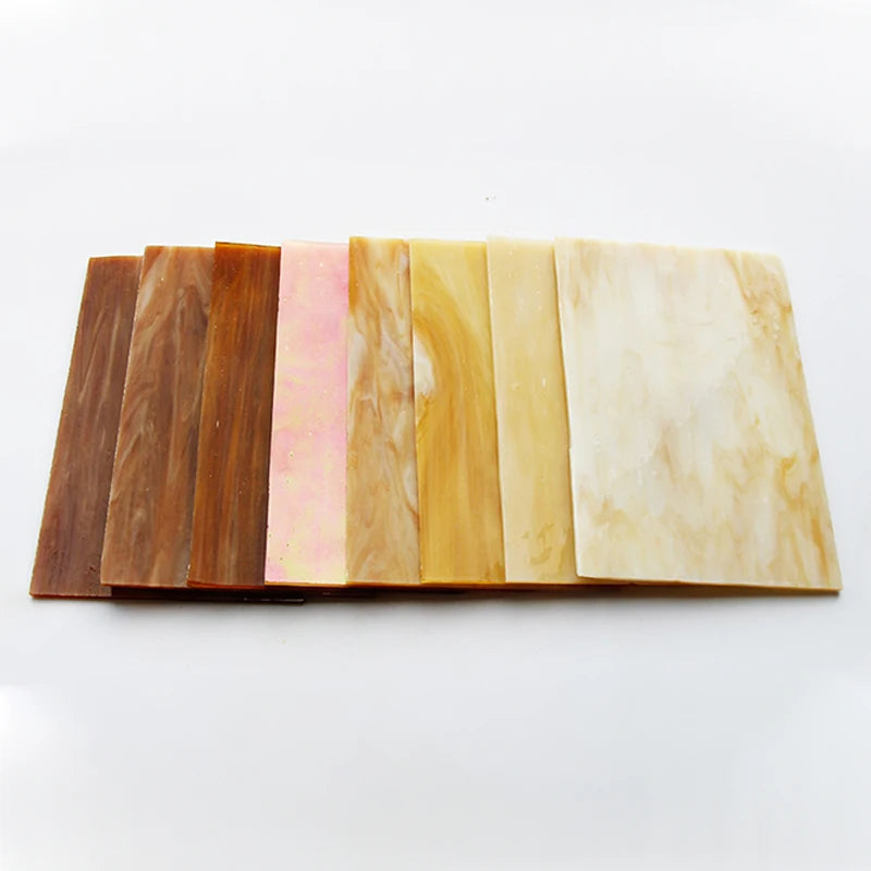 Square Mica Mosaic Tiles Glass Mosaic Transparent Stained Mosaic Arts Piece DIY Craft Materials Making Decoration Acc 10x10cm
