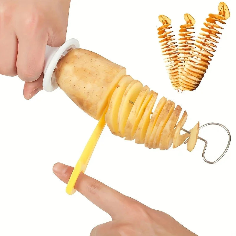 6Pcs Stainless Steel Spiralizer Set Multi-Functional Vegetable Cutter Perfect for Making Spiral Potatoes Carrots Kitchen Tool
