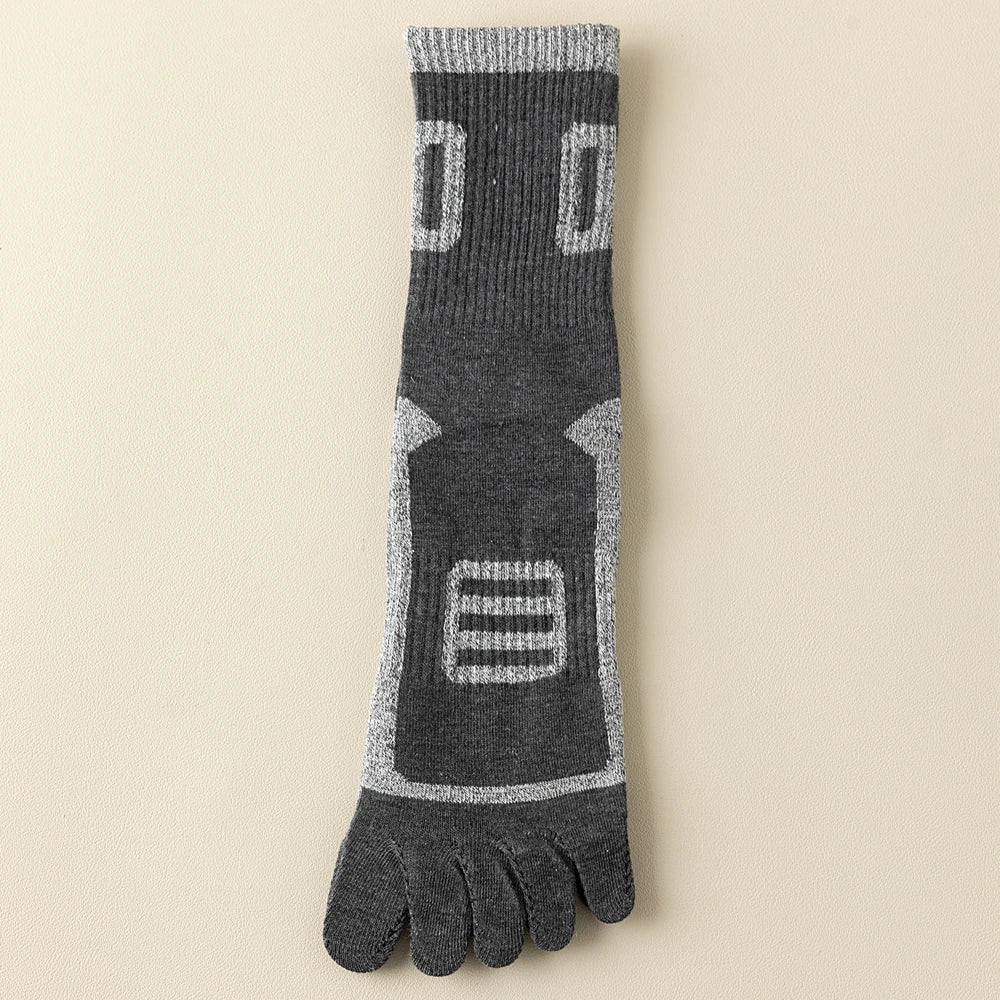 3 Pairs Fleece Toe Socks Men Autumn Winter Warm Five Finger Socks Man High Quality Cotton Sports Crew Socks Running