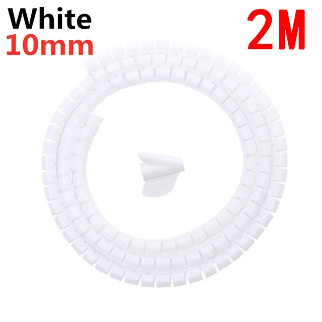 Cable Wire Protector Cable Organizer Flexible Spiral Protector Wire Desk Organizer Office Computer Cord Protective Tube Clip
