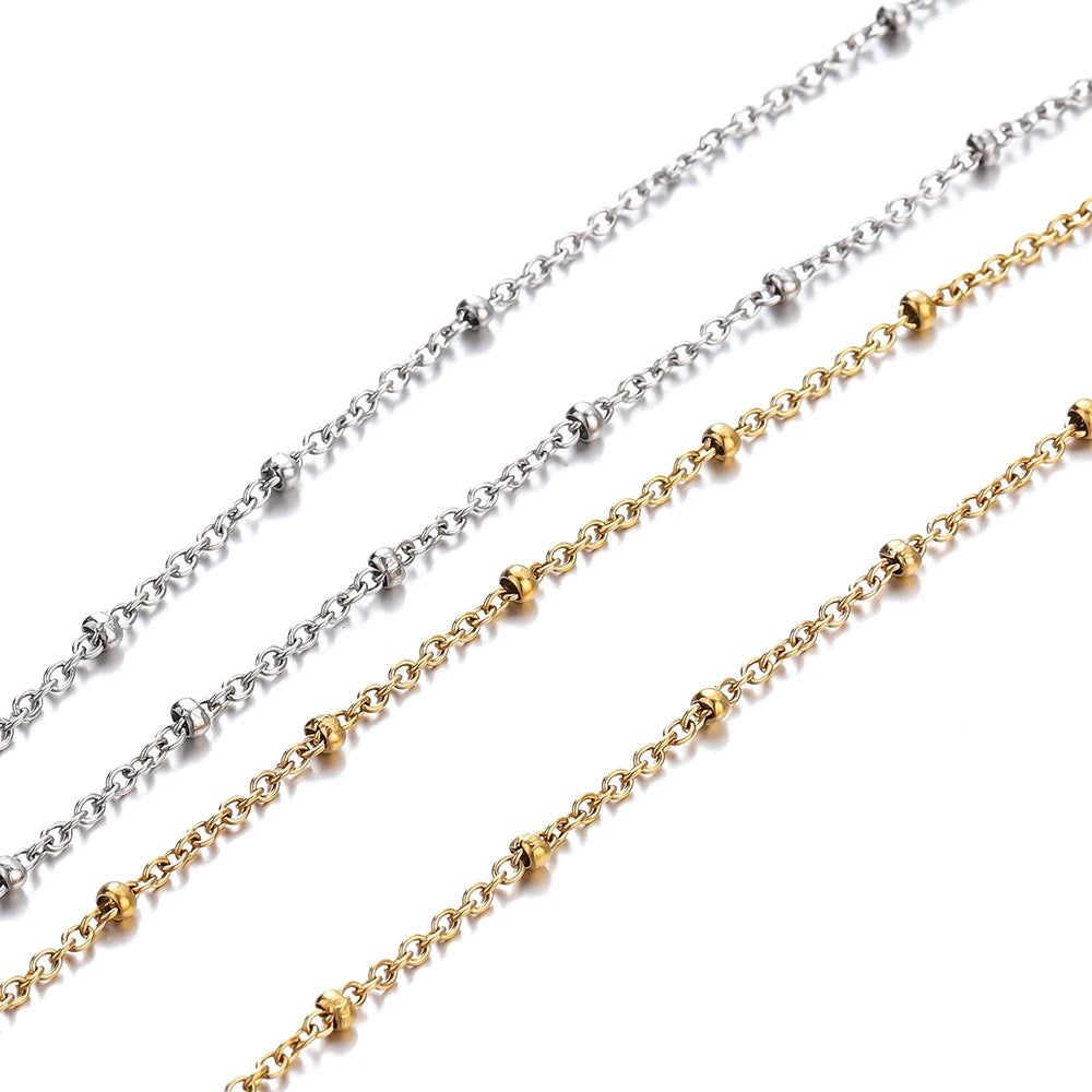 No Fade 2Meters Stainless Steel Chain Cross Chain with
