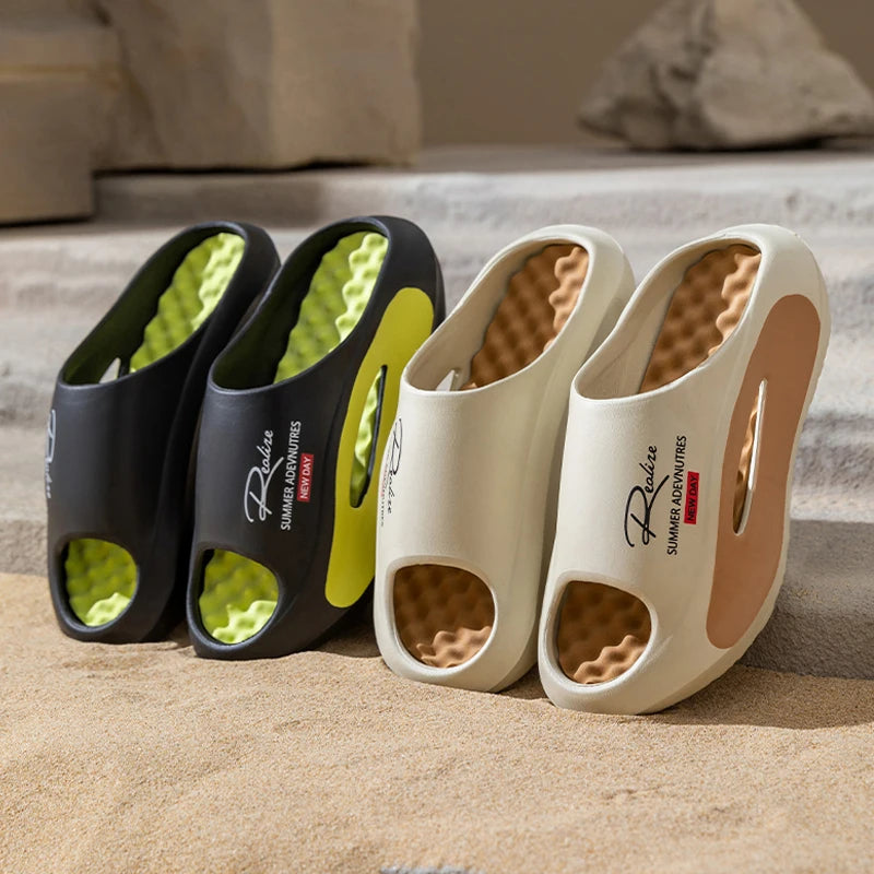 Summer Men's Massage Slippers Indoor Outdoor Sandals Beach Men