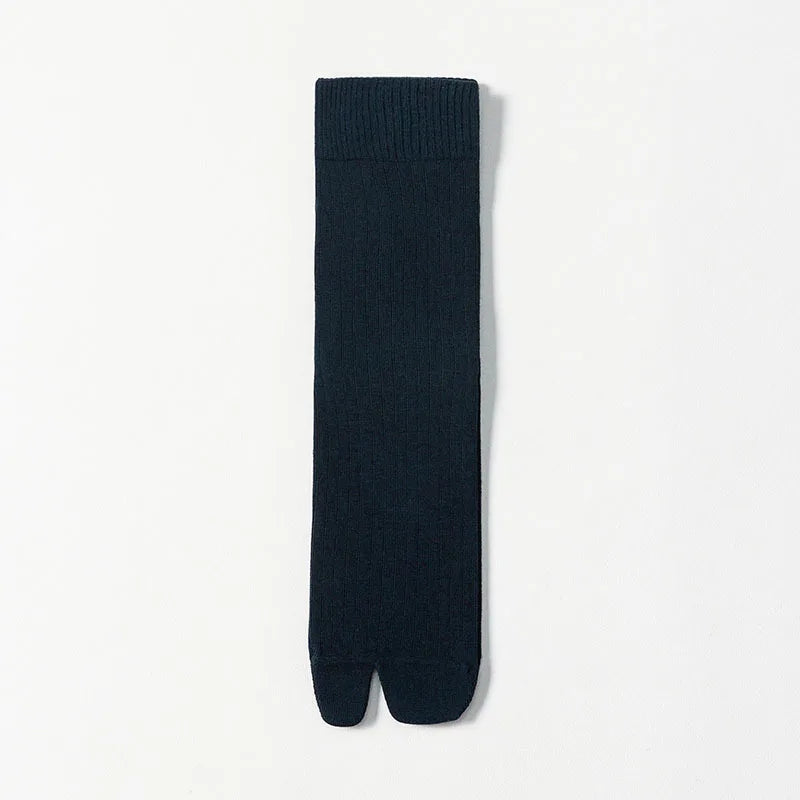 Men's 2 Toe Socks Flip Flop Sandal 2 Toe Middle Tube Socks Solid Color Striped Split Toe Socks Business Casual Cotton Socks