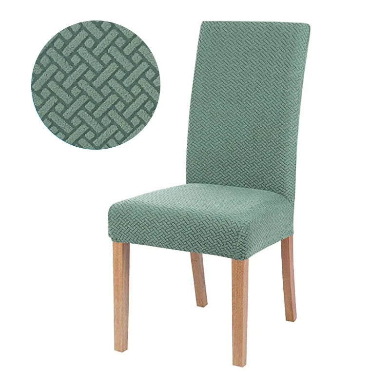 Elastic Dining Chair Cover Stretch Seat Slipcover Jacquard Spandex Protector Case for Kitchen Chair Seat Home Hotel Banquet