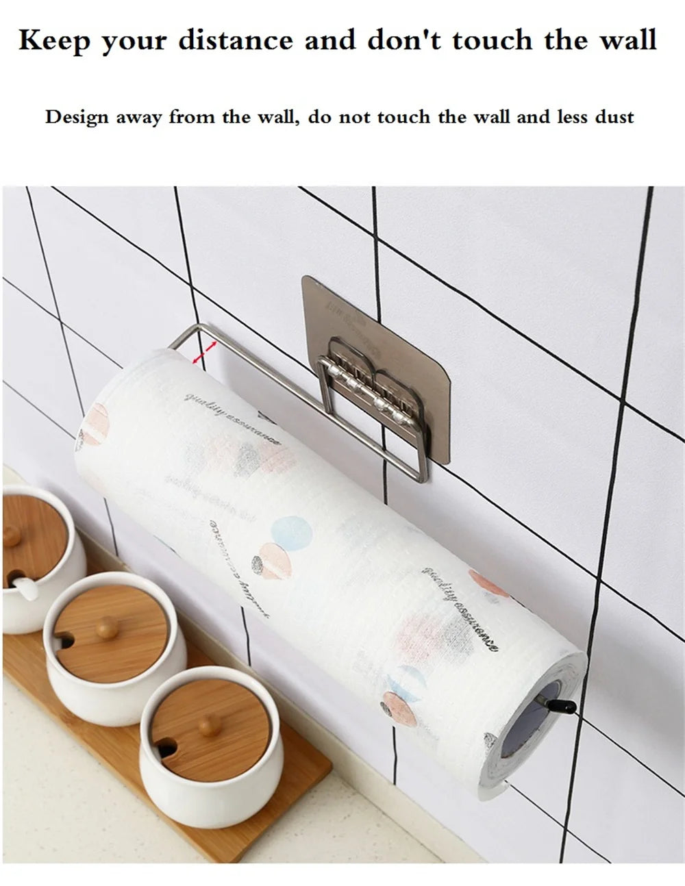 Hanging Paper Roll Towel Holder Bathroom Toilet Storage Stand Kitchen Organizer Napkin Rack Stainless Steel Adhesive Wall Mount