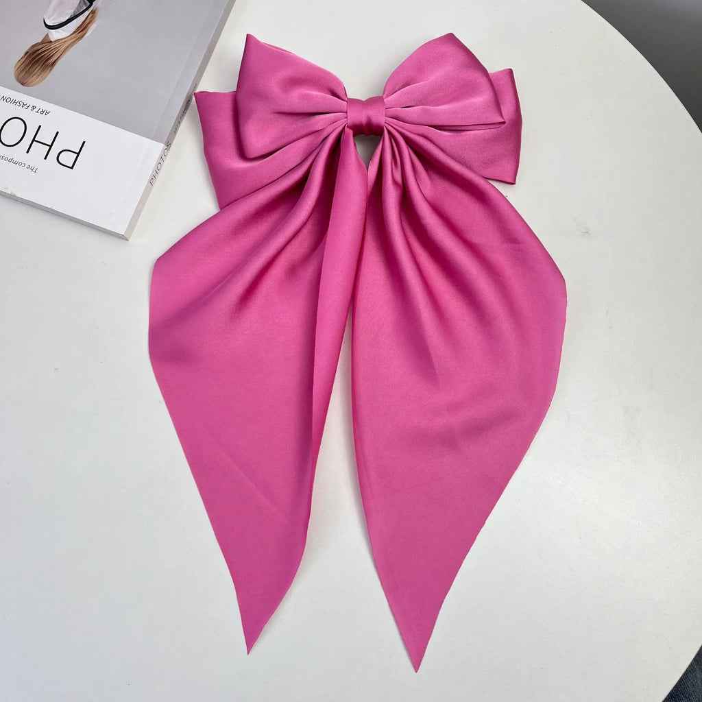 30 Solid Elegant Satin Bow Hairpin Women Girls Spring Hair Clips Headwear Ponytail Hairclips Barrettes Girls Hair Accessories