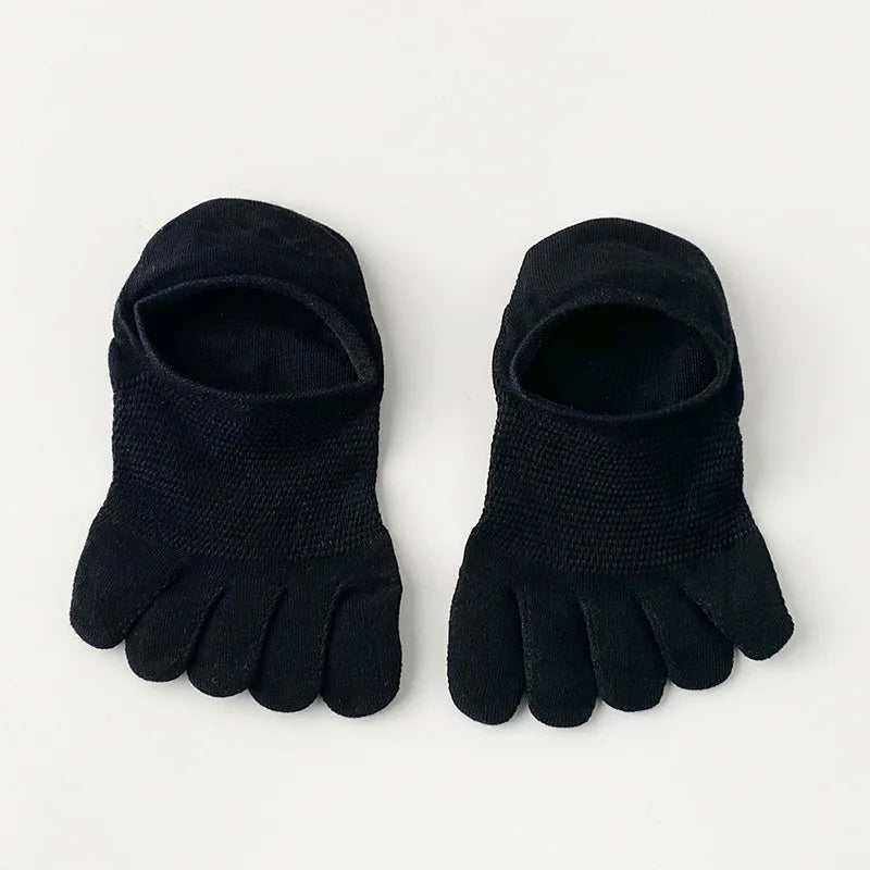 5 Pairs Summer Mesh Toe Socks Women Low Cut Toe Socks with Separate Fingers No-show Slipper Invisible Socks Five Finger
