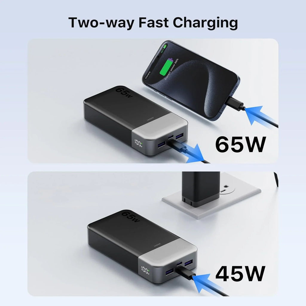 JUOVI Power Bank 65W 20000mAh Laptop Portable Charger