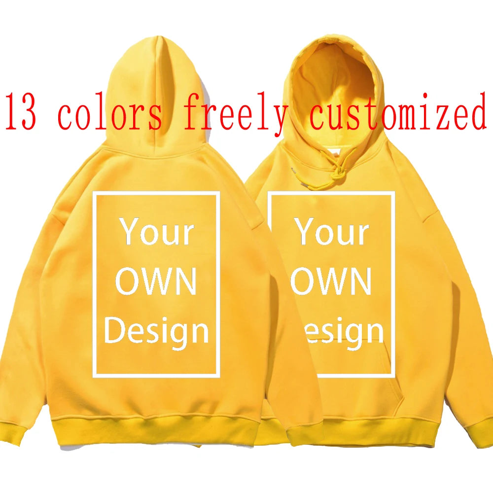 Your OWN Design Brand Logo/Picture Custom Men Women DIY Hoodies Sweatshirt Casual Hoody Clothing 14 Color Loose Fashion New 2023