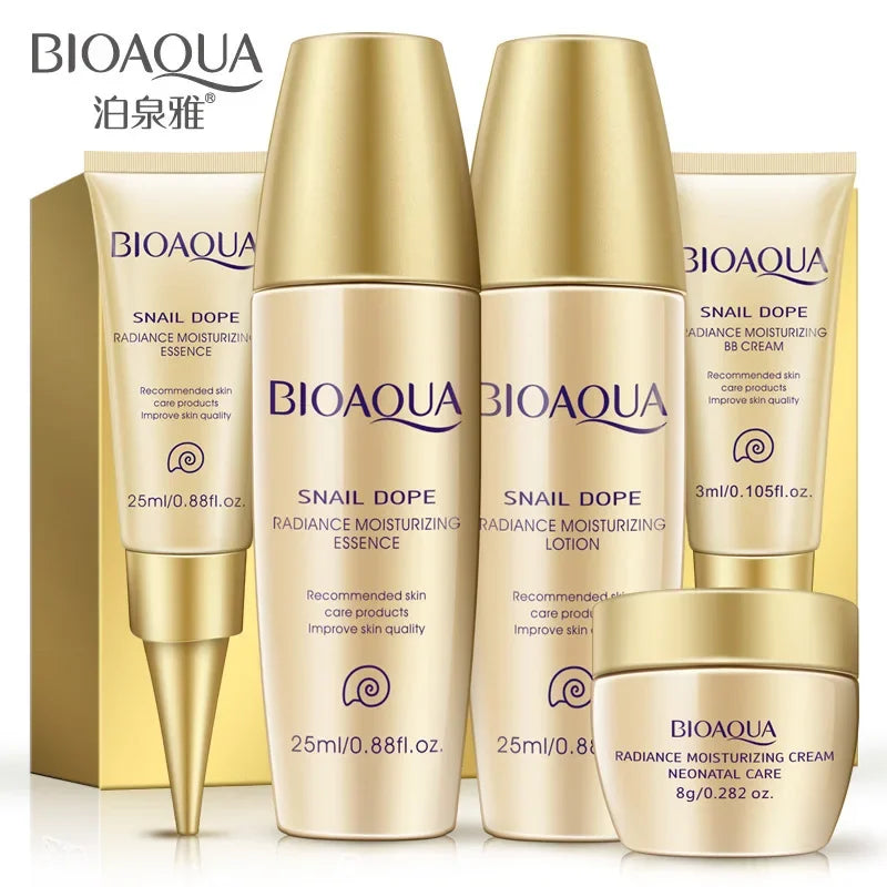 BIOAQUA Snail Extract Skin Care Set Anti Aging Moisturizing Hydrating,Face Cream/BB Cream/Eye Cream/toner/Serum Lotion,Day Cream