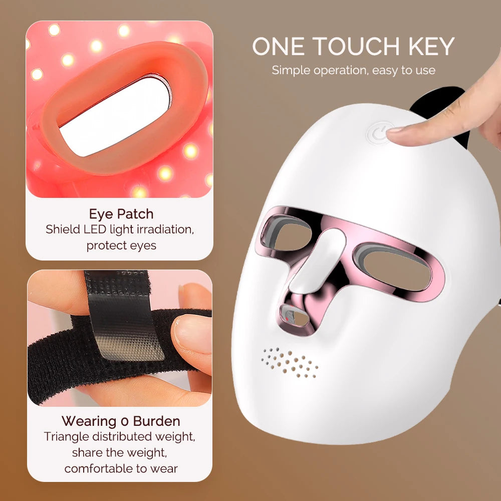 Forevrelily LED Face Mask Wireless 7 Color LED Facial Mask  Photon Skin Repair Anti Aging Rejuvenation LED Beauty Devices