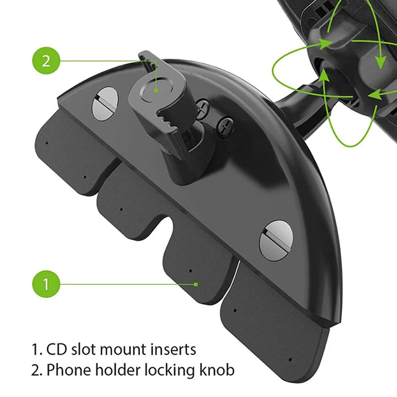 Car CD Slot Mobile Phone Holder Accessories 17mm Ball