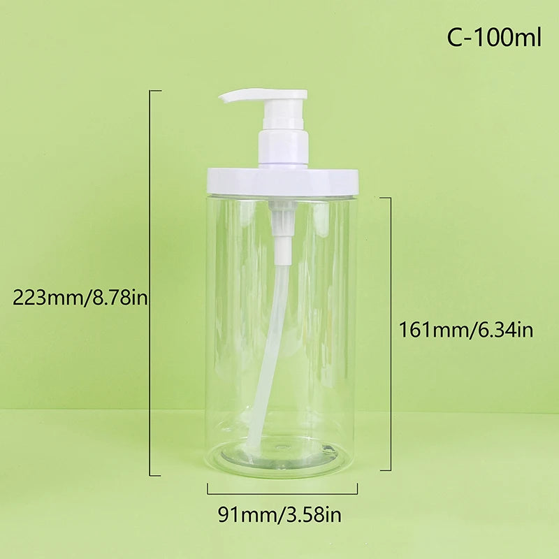 PET Lotion Pump Bottle Large Capacity Empty Shampoo Sub-bottling Plastic Pump Head Shower Cosmetic Container Travel Accessories
