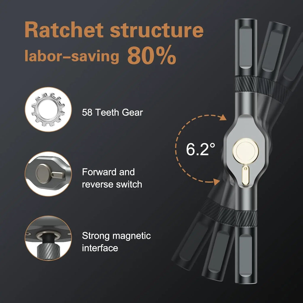 24-In-1 Multifunctional Screwdriver and Ratchet Wrench Set