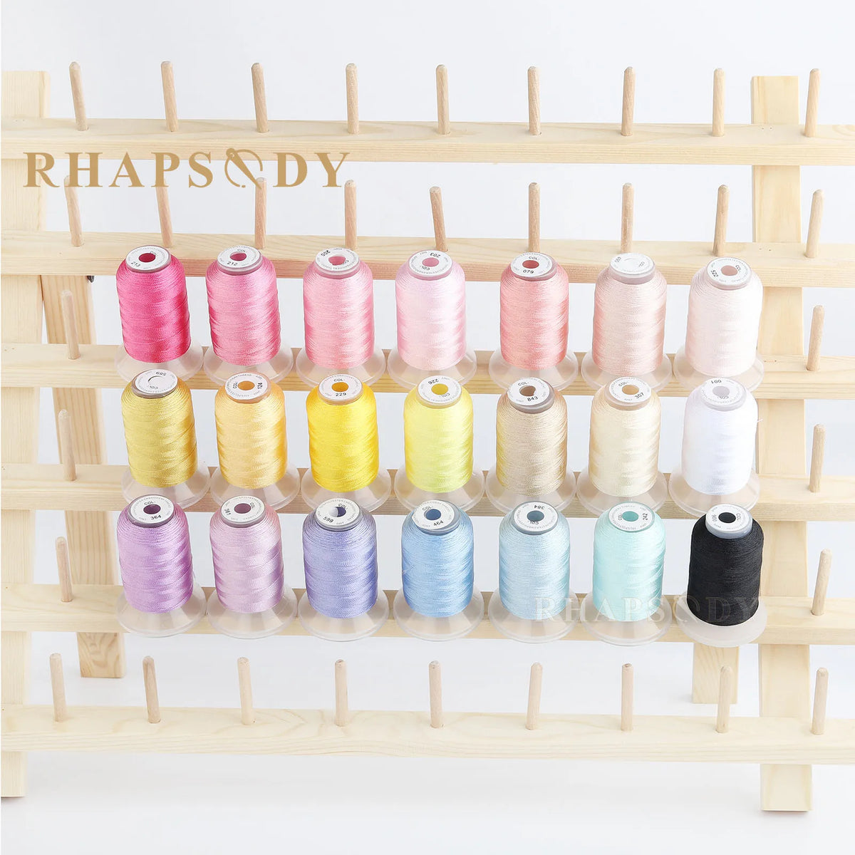 Rhapsody 40WT Polyester Embroidery Machine Thread 550Y 60 Colors Brother Babylock Janome Singer Pfaff Husqvarna Bernina Sewing