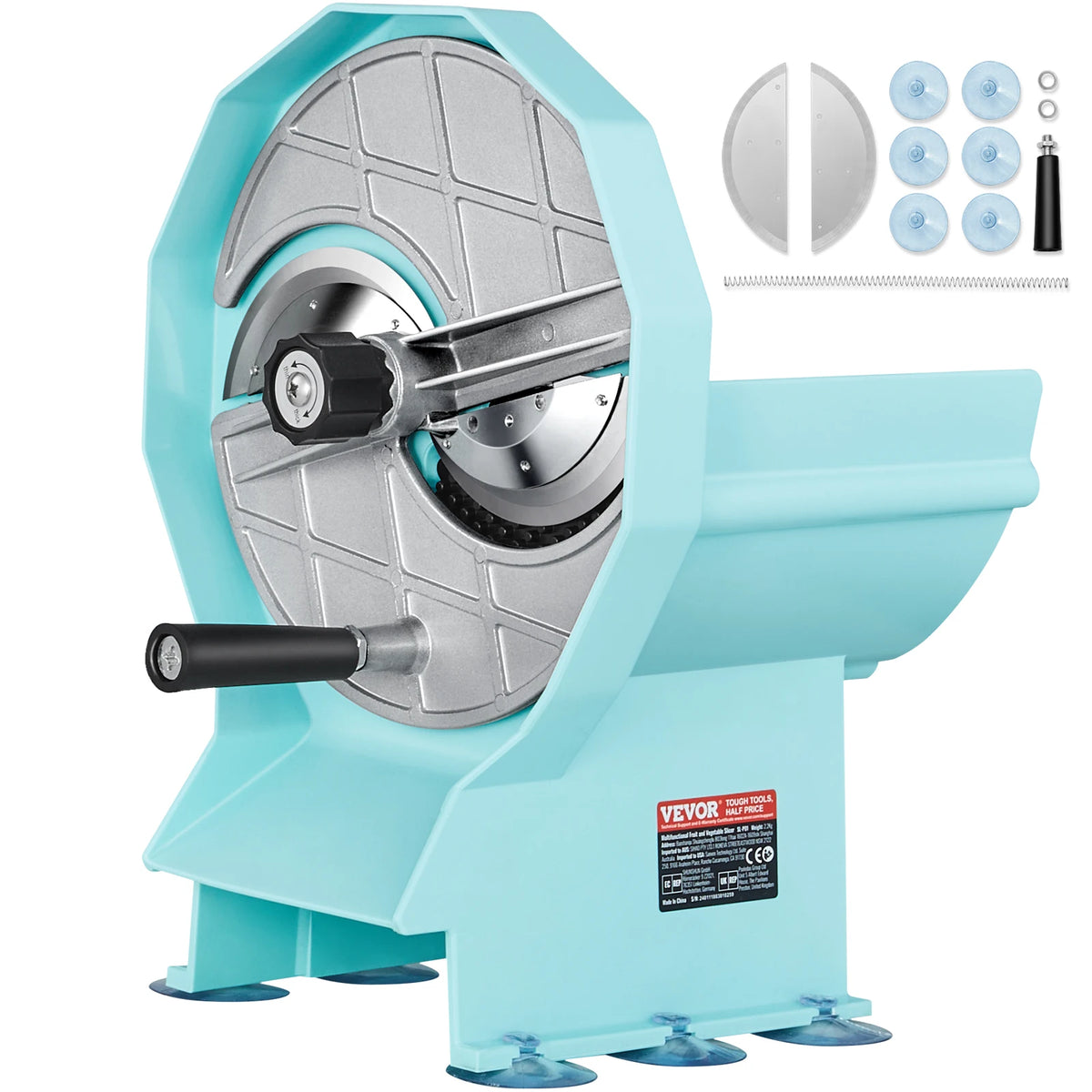 SucceBuy Manual Vegetable Fruit Slicer 0-0.5"/0-12mm Adjustable Commercial Slicer