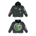Y2K Streetwear Funny Graphic Zip up Hoodies with Rhinestones