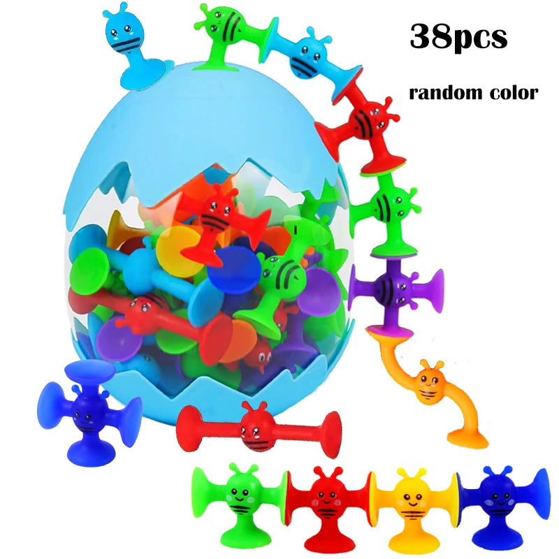 Bees Suction Cup Toys With Dinosaur Eggshell Storage