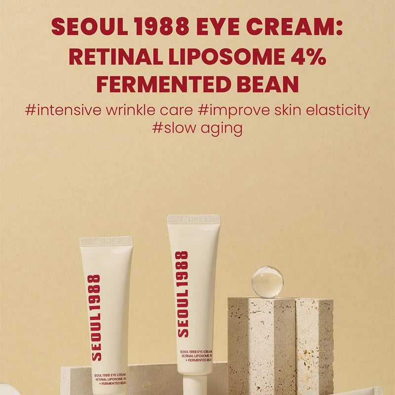Seoul 1988 Retinol Ginseng Eye & Face Cream Serum Set Firming Moisturizing Anti-aging Diminish Lines Wrinkles Skin Care Essence