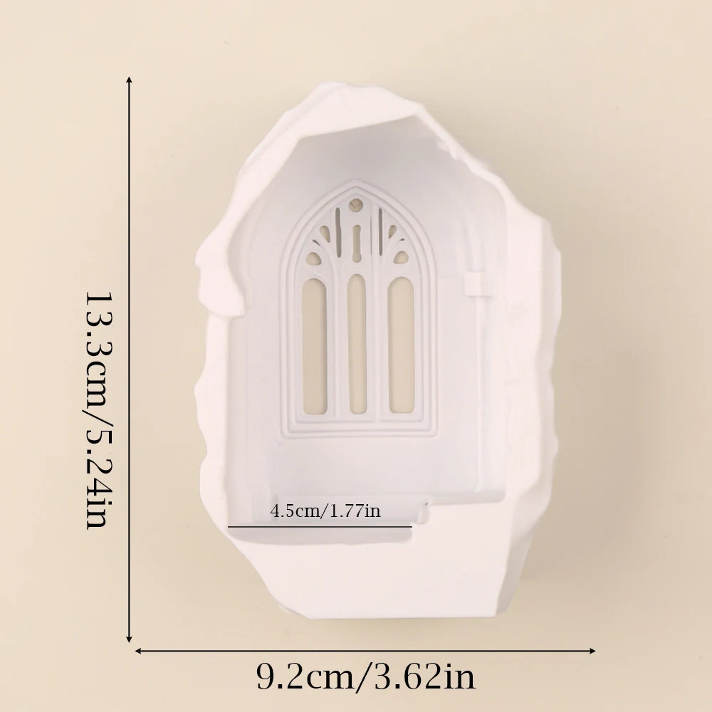 Cross-Border Gothic Church Arch Window Wall Niche Candle Holder For Dark Style Wall Decor & Candle Display Scenario