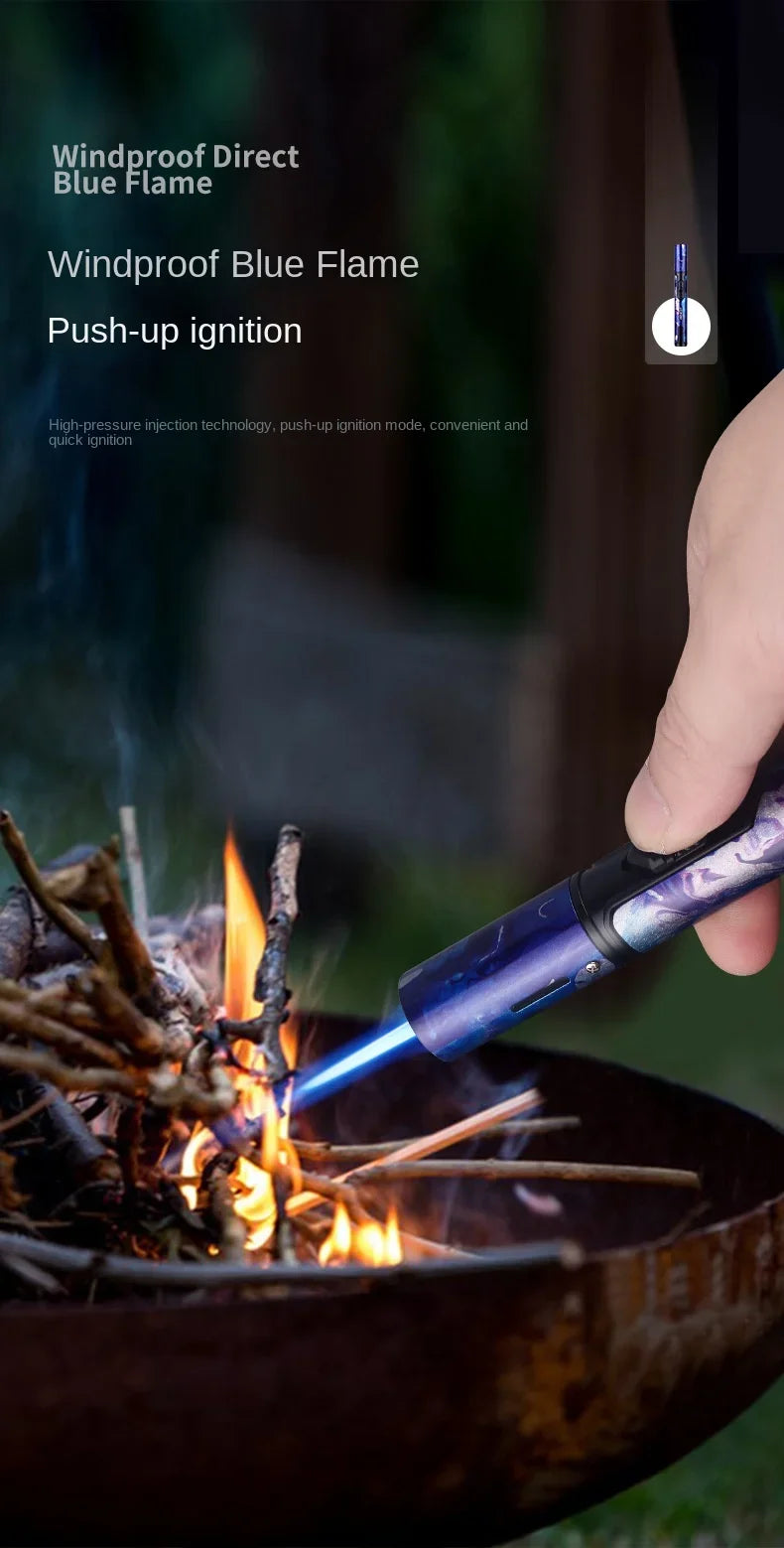 HONEST Metal Windproof Lighter Refillable Pen Torch Lighter Jet Flame Butane Lighter Kitchen BBQ Candle Camping Men's Gadget