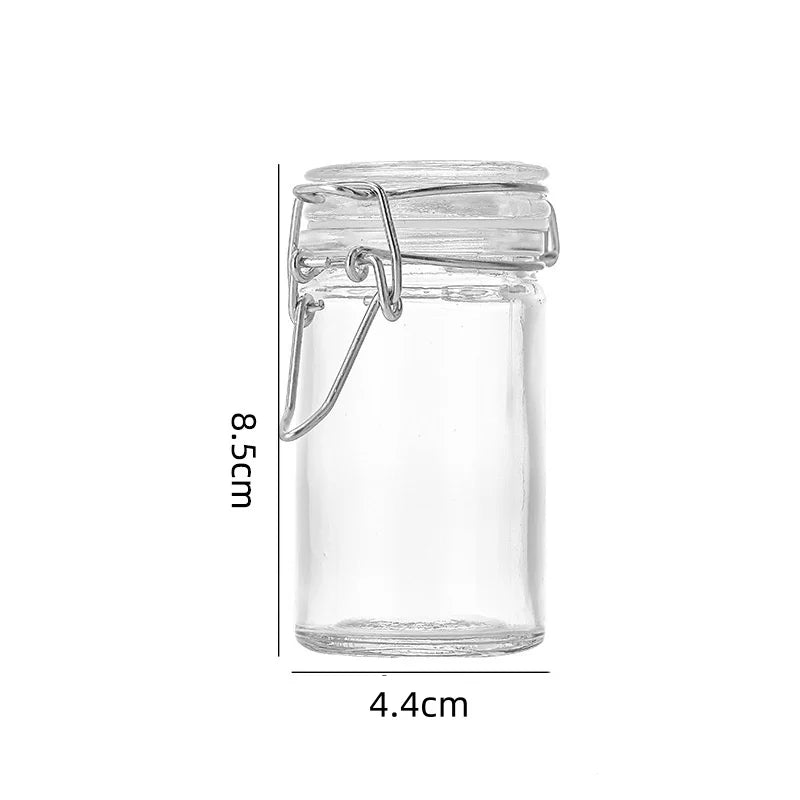 Buckle Glass Jar Transparent Airtight Glass Jar Wide Mouth Container Stylish Sealed Storage Jar For Spice Organization Coffee