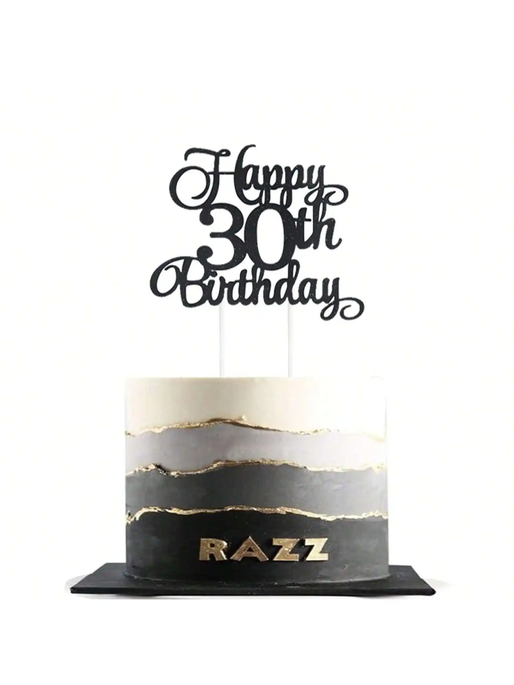 1 pcs Personalised Age Cake Topper Cupcake Flag Happy Birthday Glitter 30th 40th 50th 60th 70th 80th 90th Decor Adult Kids