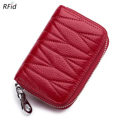 RFID Wallet for Women  Genuine Leather Female Travel Purse Zipper  Women's Wallet 36 Card Holder мини кошелек жен
