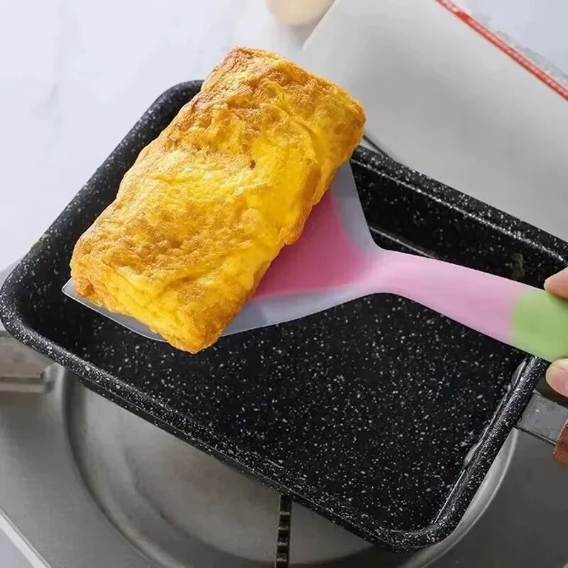 Random Color Pancake Spatula Silicone High Temperature Resistant Beef Meat Egg Kitchen Scraper Wide Pizza Cooking Tools Shovel