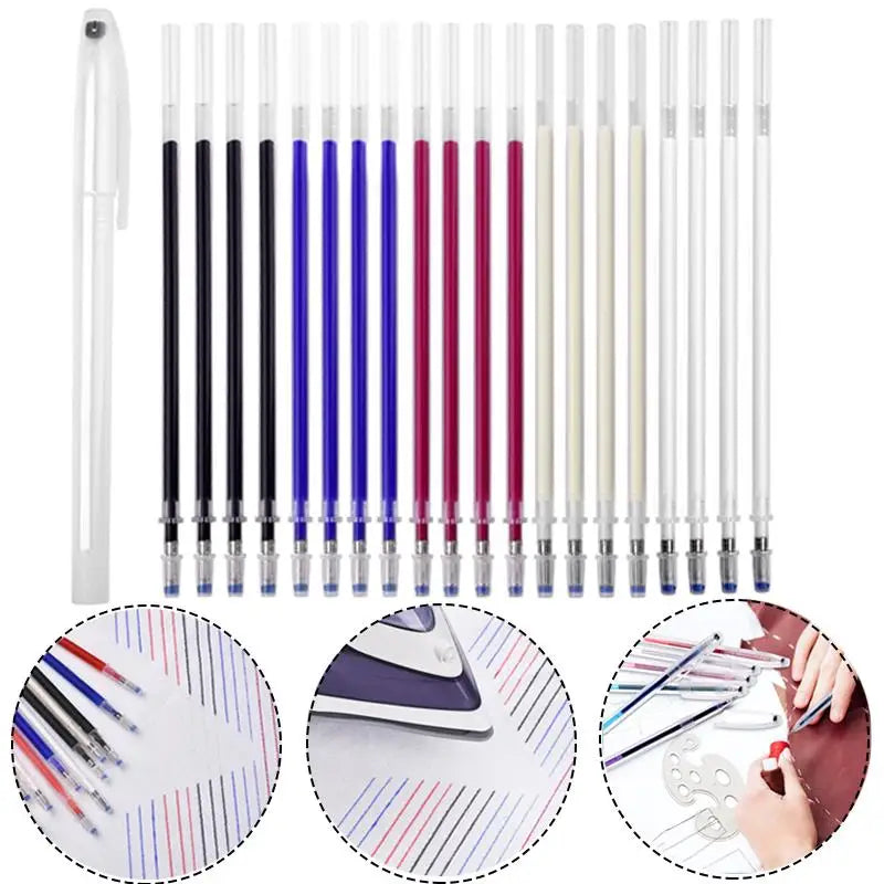 10-21pcs Heat Erasable Magic Marker Pen Fabric Pencil Temperature Disappearing Marker Pens Line Marking DIY Craft Sewing Parts