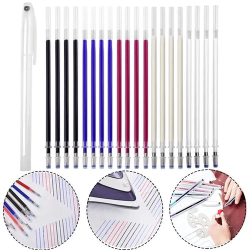 10-21pcs Heat Erasable Magic Marker Pen Fabric Pencil Temperature Disappearing Marker Pens Line Marking DIY Craft Sewing Parts