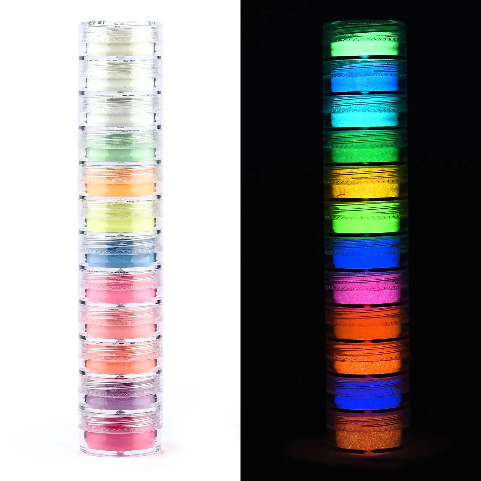 6/12pcs Set Luminous Powder Resin Pigment DIY Epoxy Resin Mold Nail Art Glitter Powder Glow In The Dark Jewelry Making Supplies