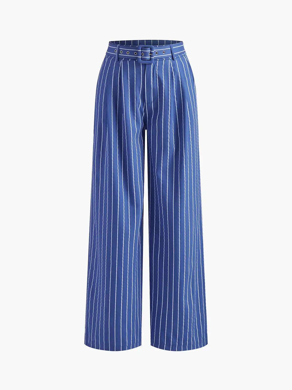 Stripe Belted Pants Set Elegant Bandage Wide Leg Pants Suit Office Lady Clothing Two Piece Set With Pants