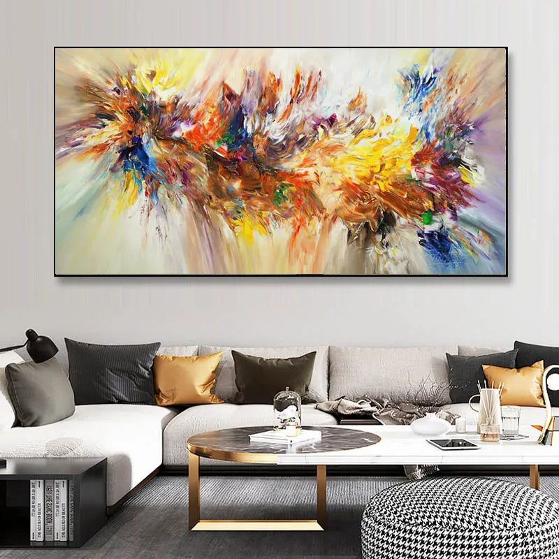 Abstract Colorful Canvas Painting Quadro Flower Posters and Prints Wall Art Pictures Cuadros Living Room Home Decor No Frame