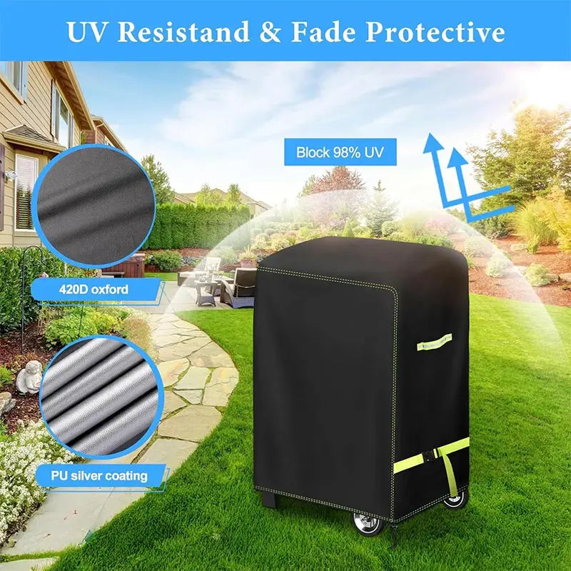 420D  Outdoor BBQ Cover,Marine Barbecue Stove Protective Hood,Lightweight And Portable,Dust BBQcover,Waterproof Barbecue Hood