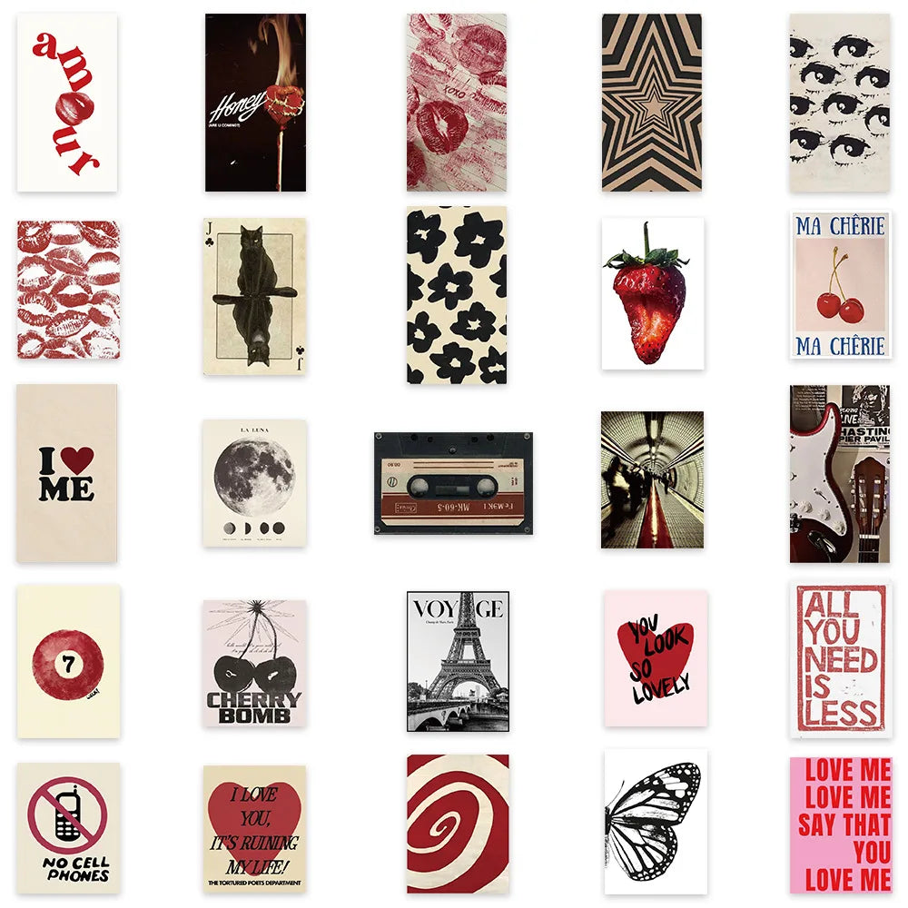 Y2K Retro Sticker Pack – 50pcs Waterproof Vinyl Decals