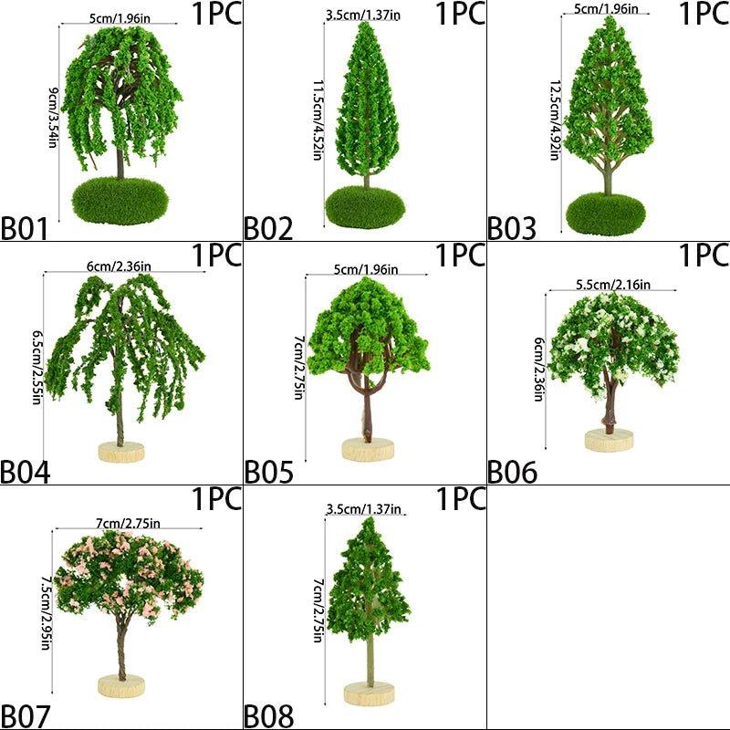 Mini Tree Model Fairy Garden Dollhouse Decorations Miniatures Micro
