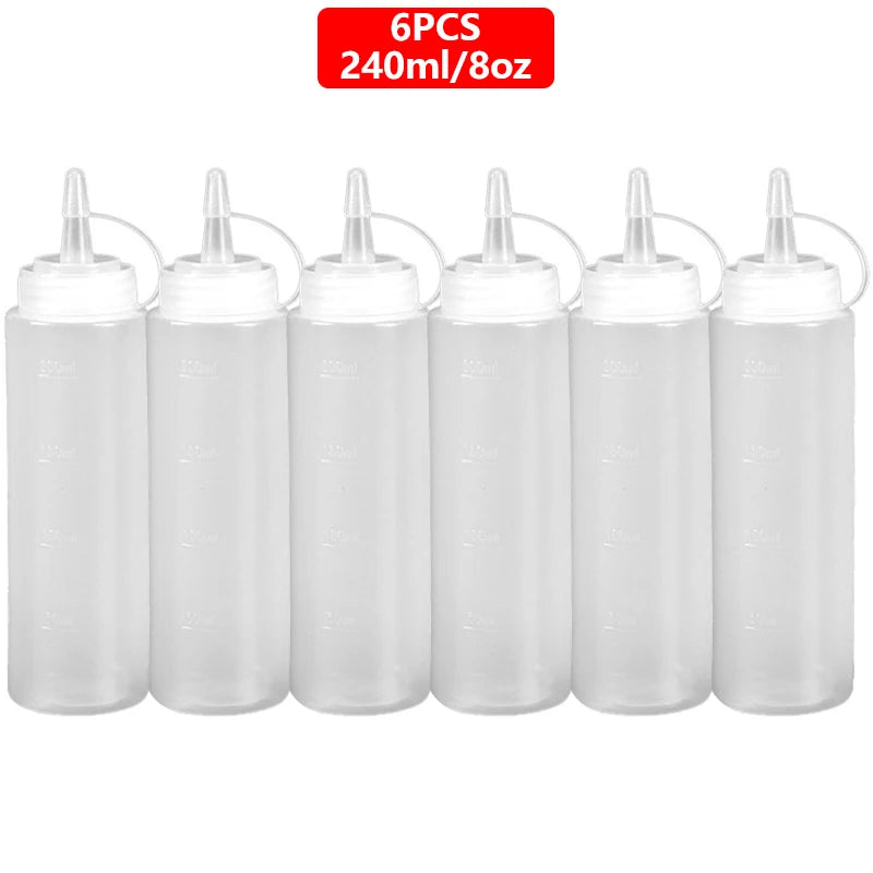 Large Squeeze  Condiment Squeeze Bottles Hot Sauces Olive Oil Bottles Ketchup Mustard Dispensers Kitchen Accessories Gadgets