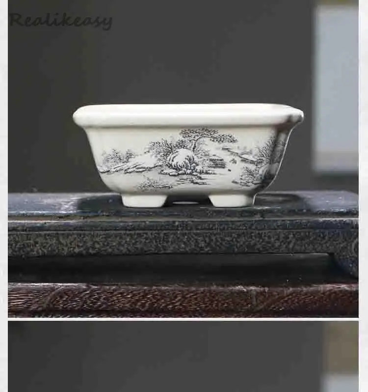 6Size Purple Sand Flower Pot Ceramic Bonsai Pot Handmade Succulent Flower Pot Chinese Landscape Flower Pot Home Decor LE302
