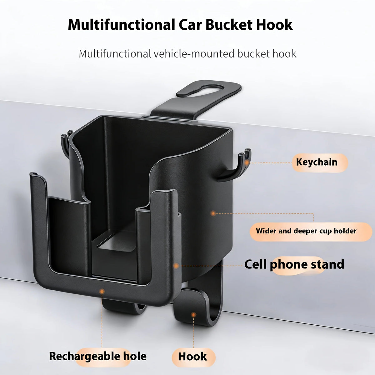 Car Seat Backrest Storage Rack with Cup Holder