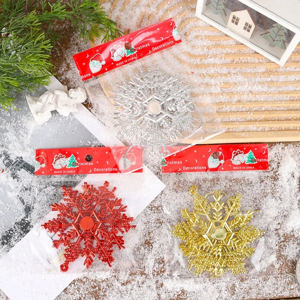 3/9Pcs Glitter Snowflake Ornaments Christmas Decoration Tree Hanging Decor Snowflakes for Home New Year 2026 Supplies Decor