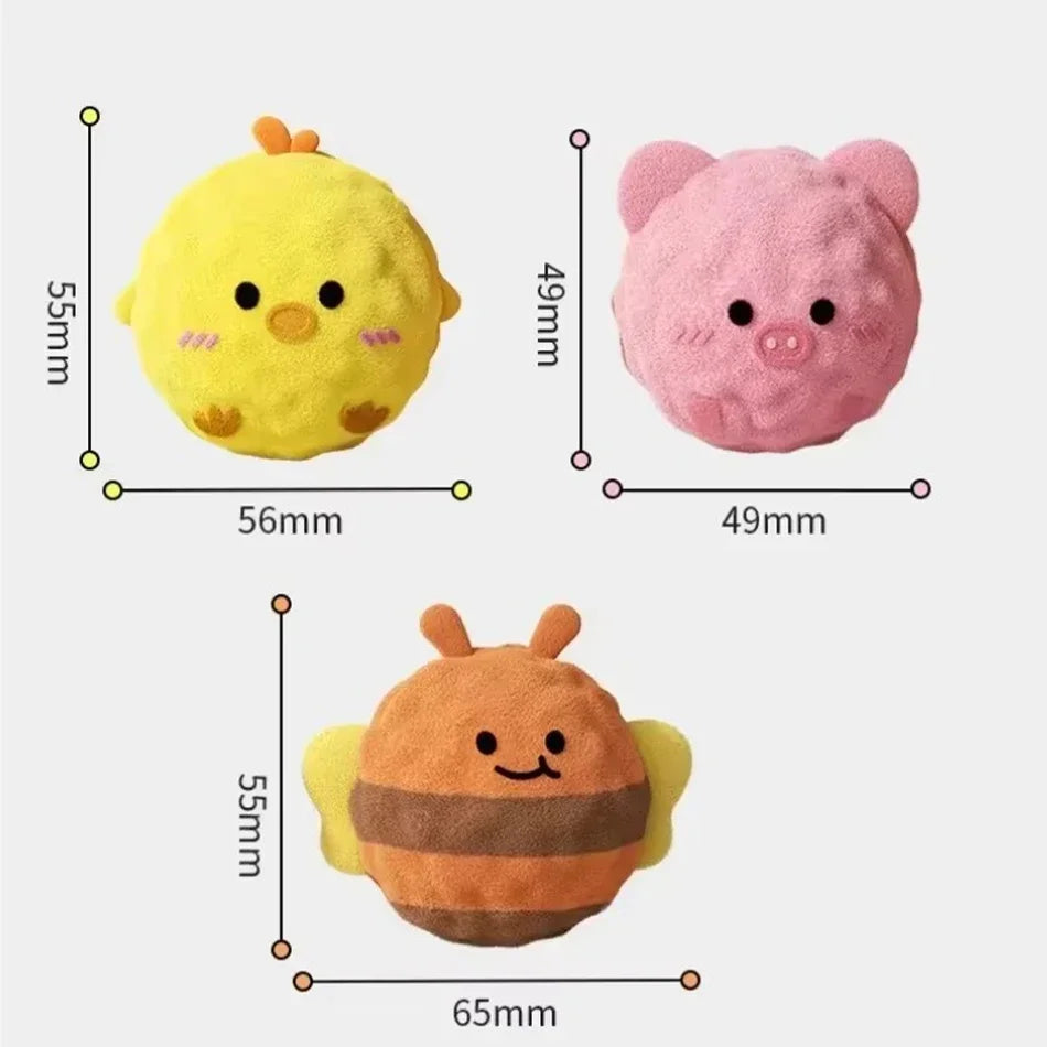 5.5CM Plush Bounce Ball Dog Squeaky Toy Plush TPR