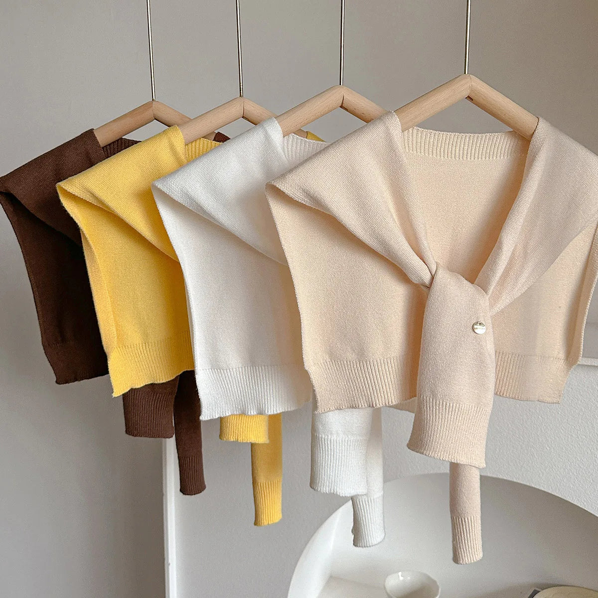 Women Latest Design Korean Style Knitted Shawl Summer Solid Sunscreen Pashmina Scarves Lady Wraps Bandana Spring Girl Soft Scarf