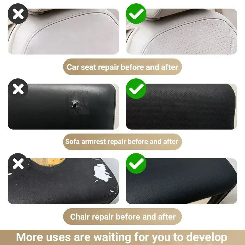 Self Adhesive Breathable Leather Car Seat Repair Perforated Faux Genuine Leather Leather Sofa Car Interior Refurbishment Sticker
