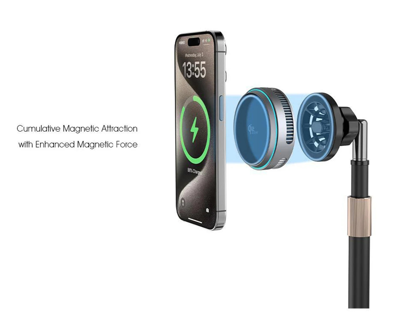 2025 Qi2.2 25w semiconductor-cooled mobile phone radiator, portable magnetic wireless charger with RGB lights.