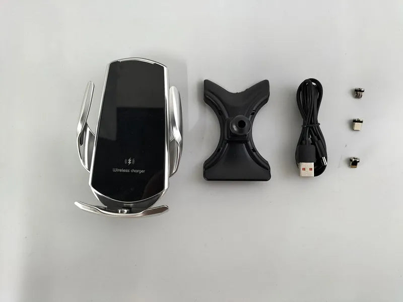15W Fast Charging Wireless Charger Car Mount Phone Holder Automatic Clamping For 2010-2013 Peugeot 408