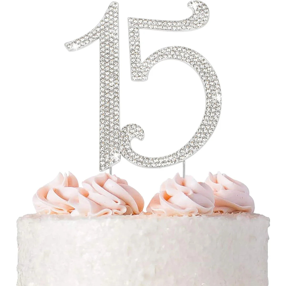 25 Cake Topper Sparkly Crystal Rhinestones Cake Topper Cake Decoration for 25th Birthday Party or or 25th Wedding Anniversary