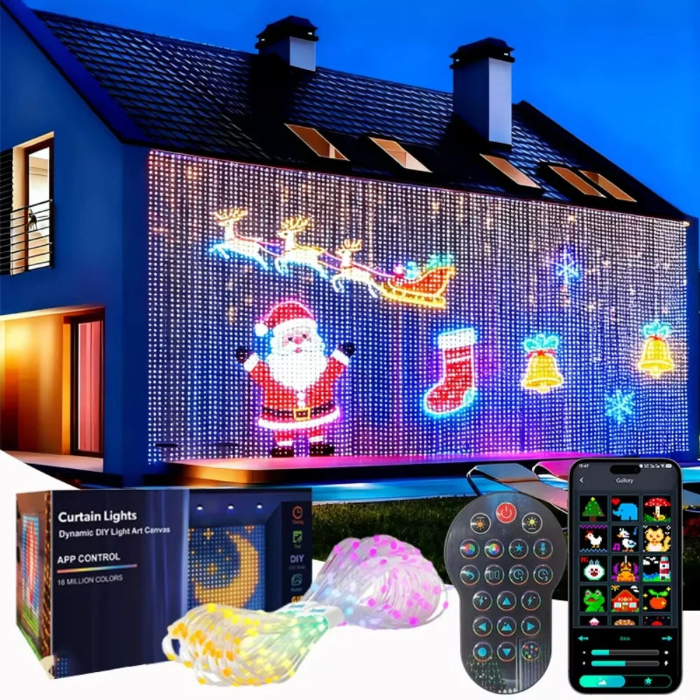 Smart Curtain Lights RGB Fairy Lights with Bluetooth App