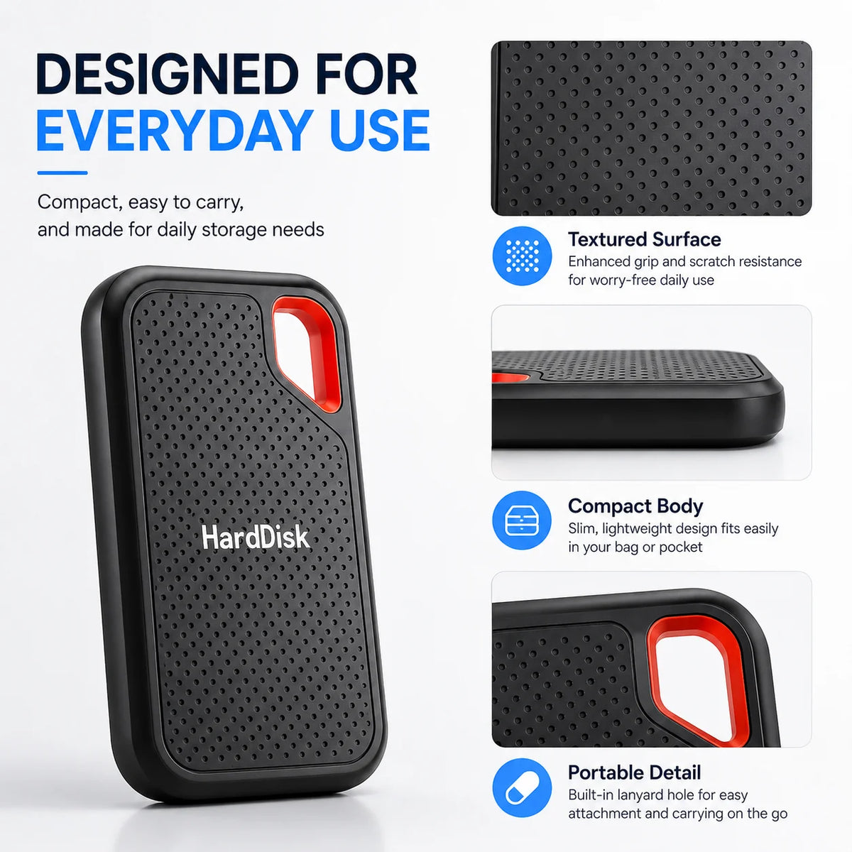 1TB External Hard Drive 2TB Portable SSD High Speed Hard Disk