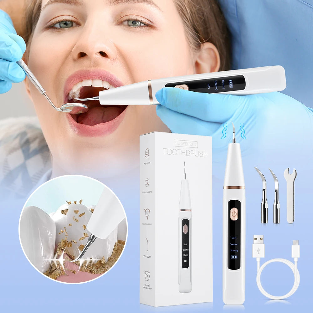 Electric Ultrasonic Teeth Tartar Cleaner Dental Scaler Tool for